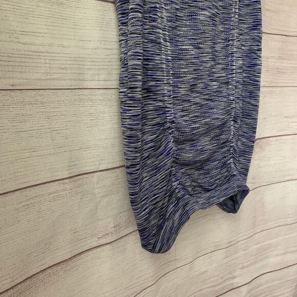Athleta Blue Space Dye Sleeveless Athletic Shirt Ruched Bottom - Picture 10 of 10